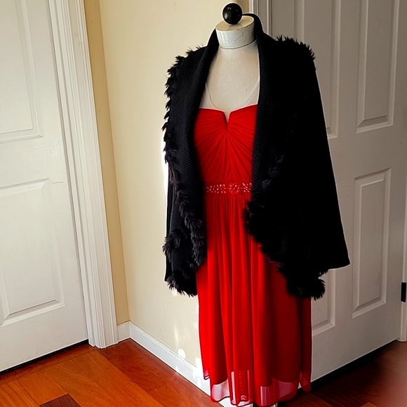 Adrianna Papell Red Stapless Dress - Picture 6 of 8